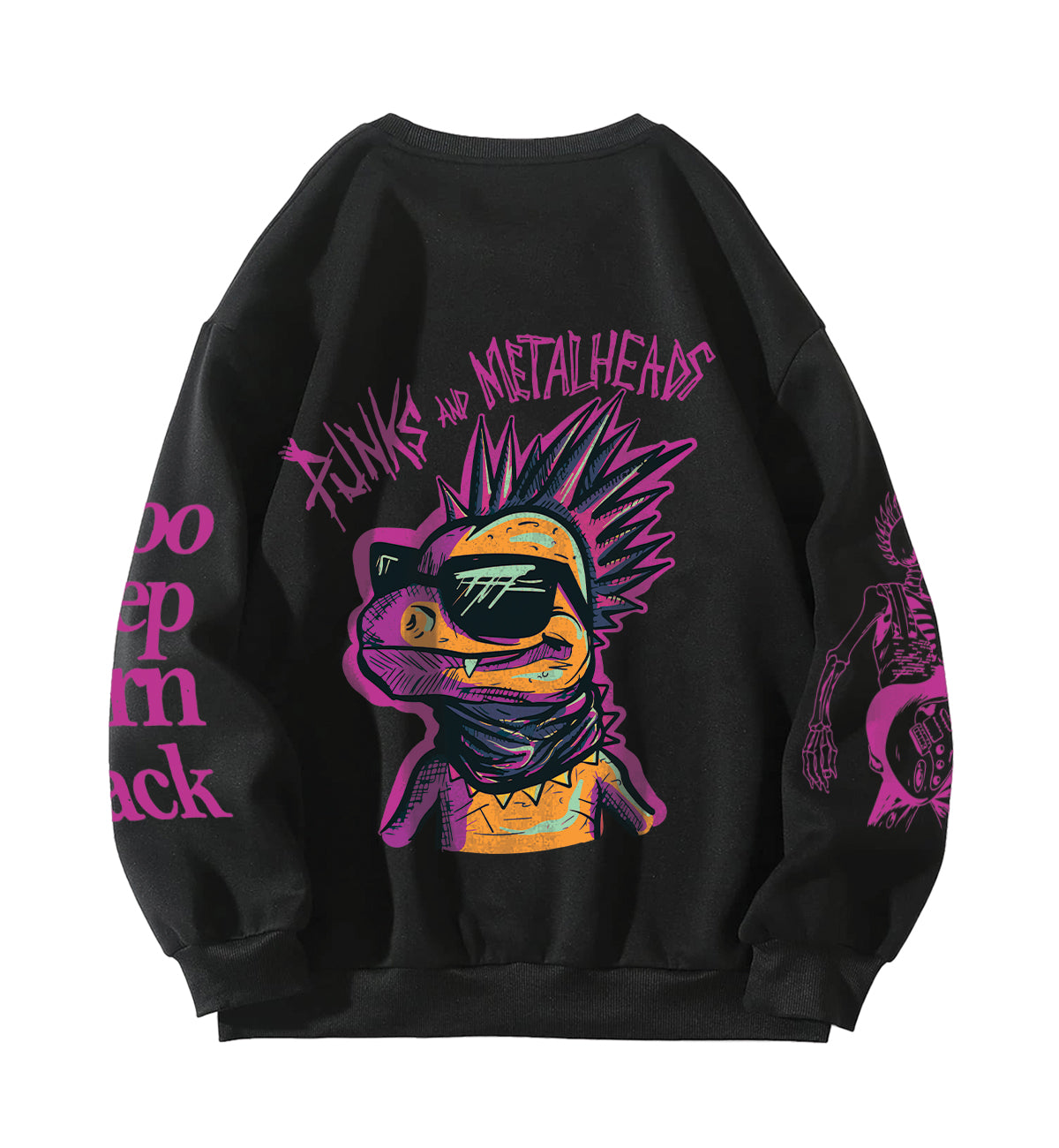 Punk & Metal Heads Designed Oversized Sweatshirt